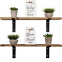 Hanah Home Lam022 Estantería Decorativa de Madera en Nogal (2 Piezas)